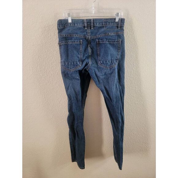 91 Denim Men's Mid Wash Blue Zip Fly Straight Leg Denim Jeans Size 32 - Picture 2 of 3